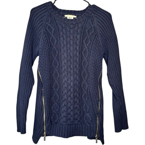 |EUC| MICHAEL KORS Cable Knit Side Zip Heavy Weight Sweater - Picture 1 of 6